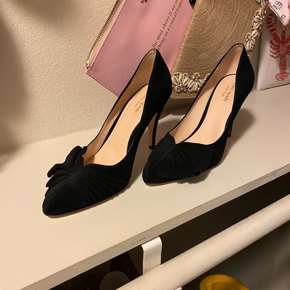 Kate Spade black suede Alessia pumps
